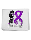 Hope for a Cure - Purple Ribbon Crohn’s Disease - Flowers 11&#x22;x18&#x22; Dish Fingertip Towel-Fingertip Towel-TooLoud-White-Davson Sales