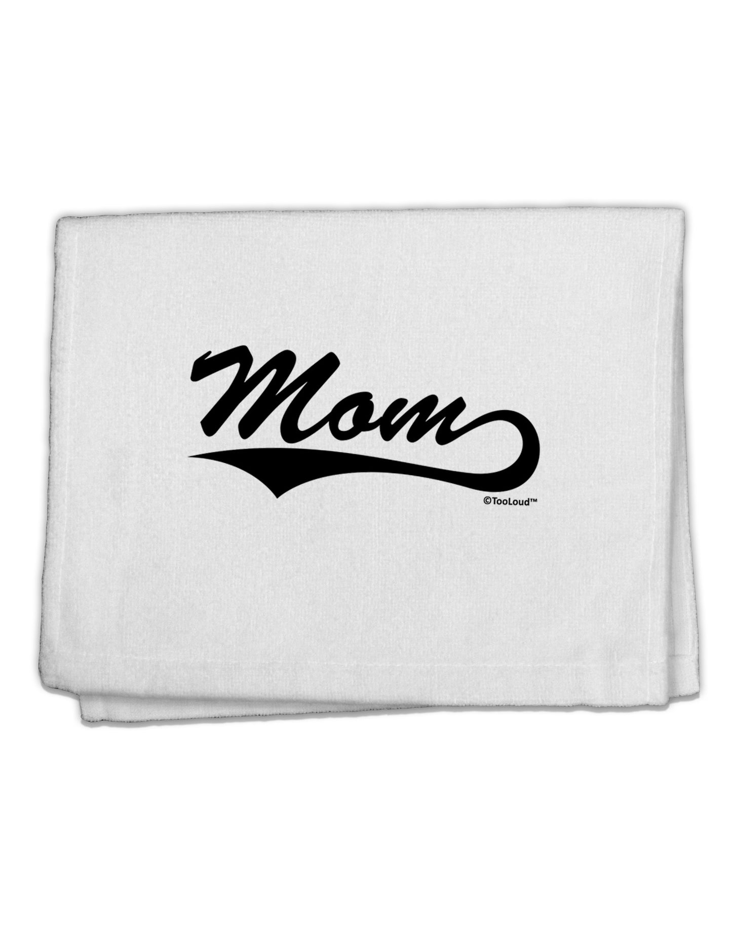 Mom - Sports Tail Script 11&#x22;x18&#x22; Dish Fingertip Towel by TooLoud-Fingertip Towel-TooLoud-White-Davson Sales