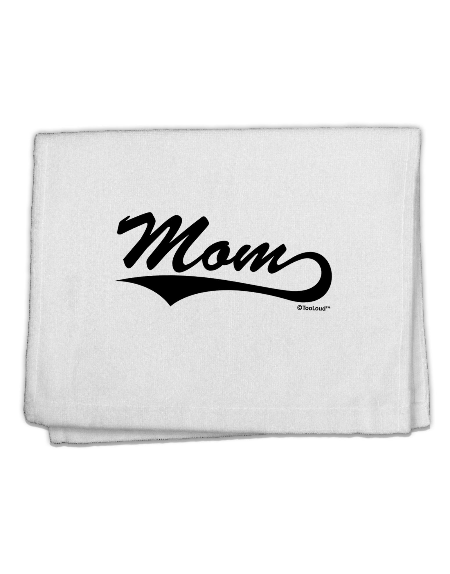 Mom - Sports Tail Script 11&#x22;x18&#x22; Dish Fingertip Towel by TooLoud-Fingertip Towel-TooLoud-White-Davson Sales