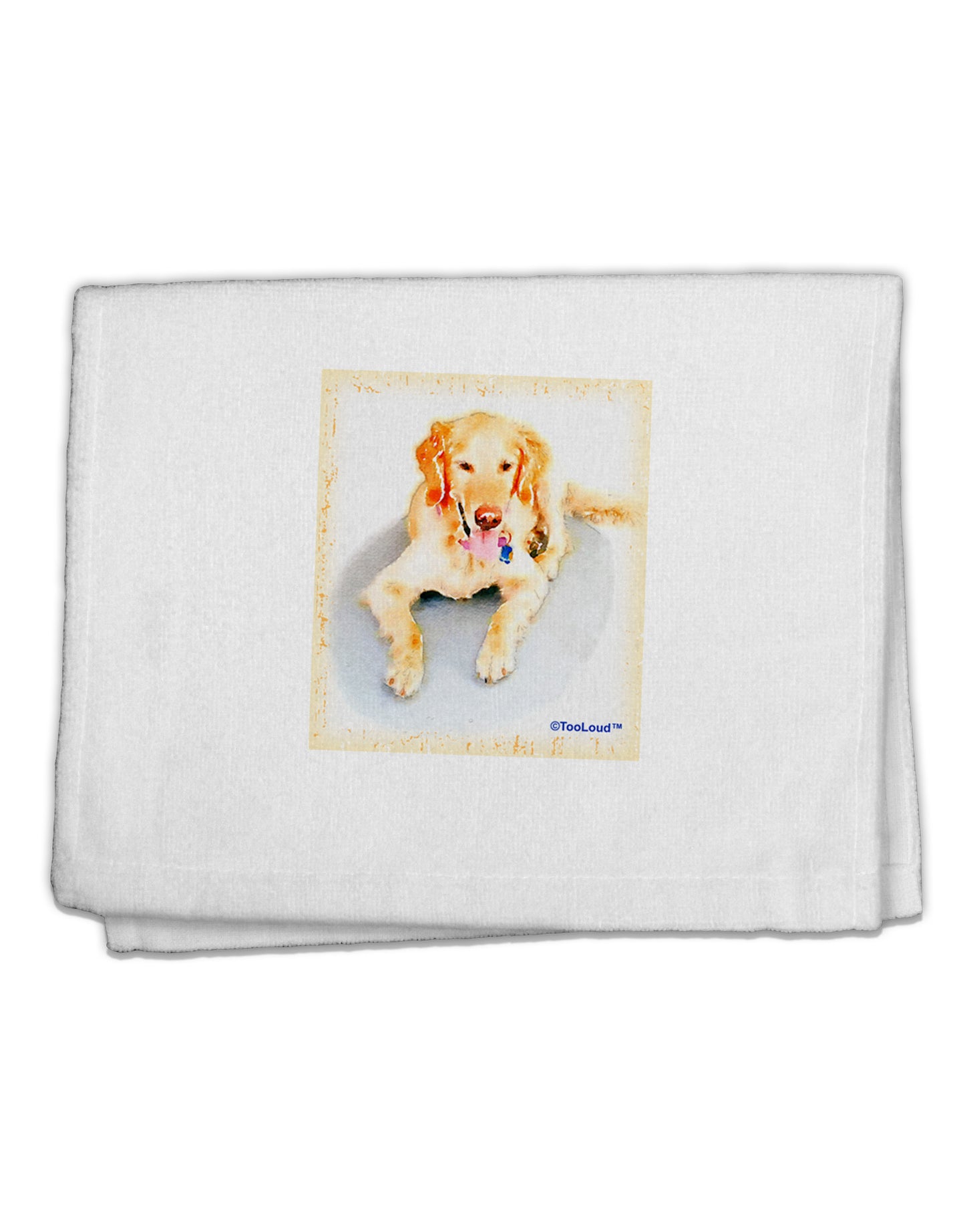 Laying Retriever Watercolor 11&#x22;x18&#x22; Dish Fingertip Towel-Fingertip Towel-TooLoud-White-Davson Sales