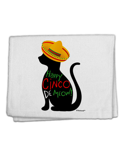 Happy Cinco de Meow - Cinco de Mayo Cat 11&#x22;x18&#x22; Dish Fingertip Towel by TooLoud-Fingertip Towel-TooLoud-White-Davson Sales