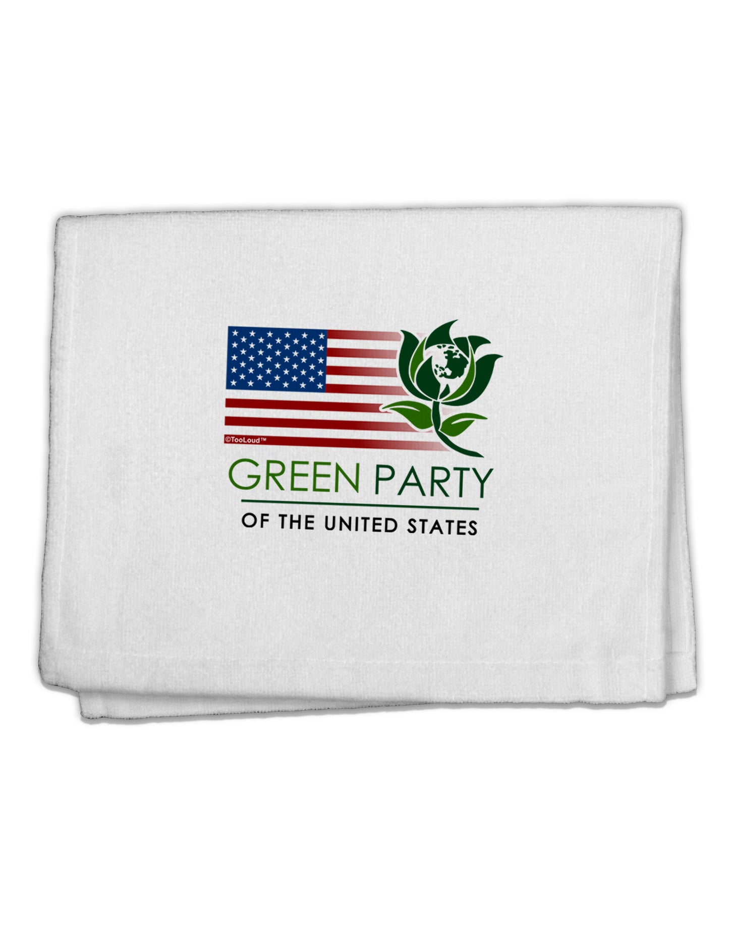 Green Party US Flag 11&#x22;x18&#x22; Dish Fingertip Towel-Fingertip Towel-TooLoud-White-Davson Sales
