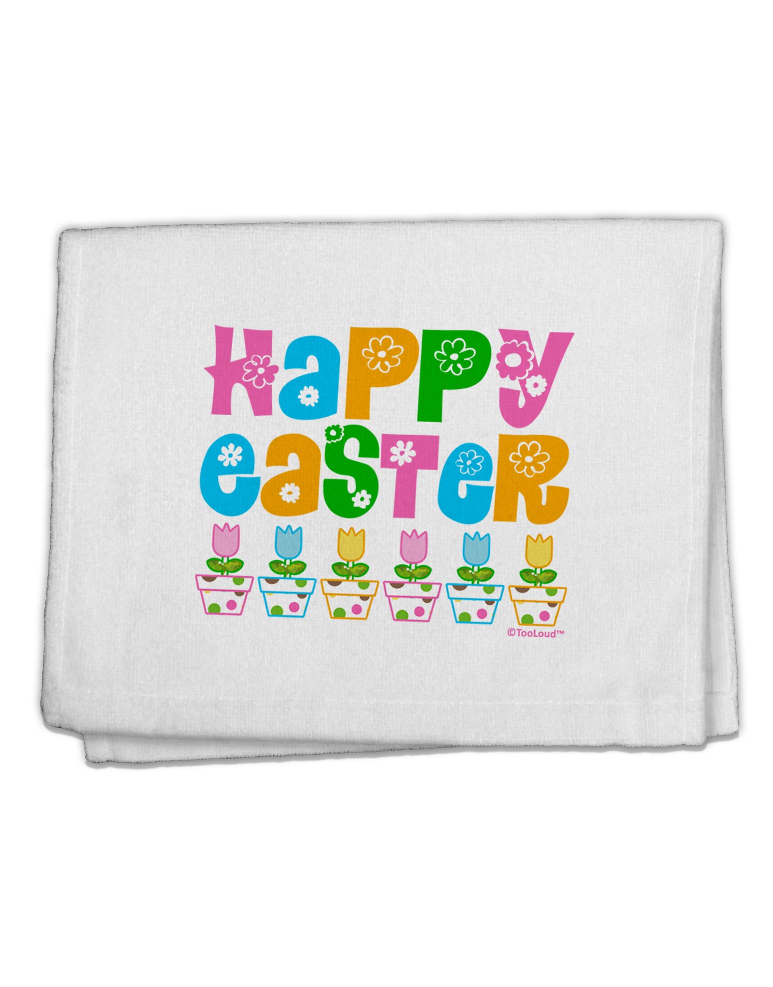 Happy Easter - Tulips 11&#x22;x18&#x22; Dish Fingertip Towel by TooLoud-Fingertip Towel-TooLoud-White-Davson Sales