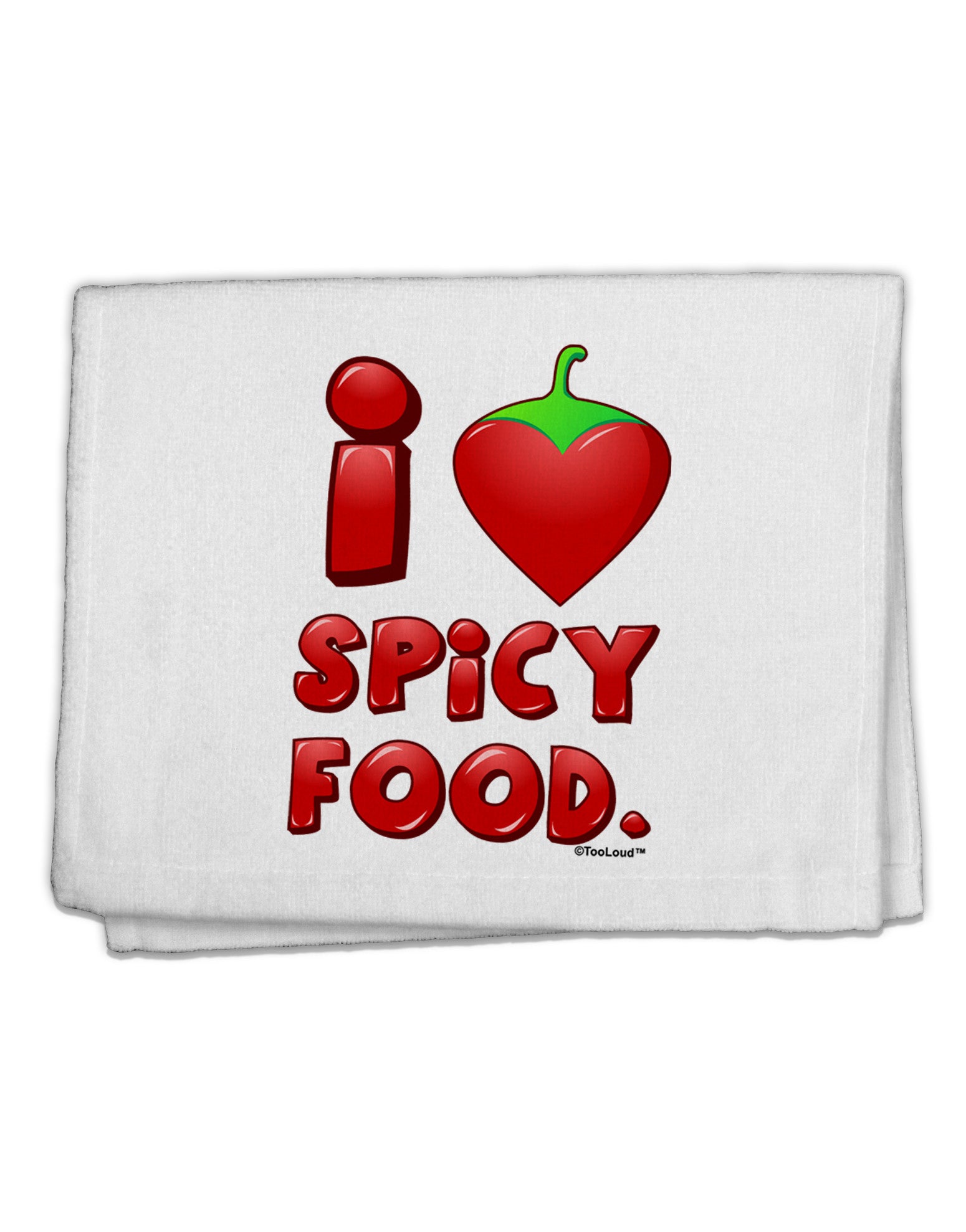 I Heart Spicy Food 11&#x22;x18&#x22; Dish Fingertip Towel-Fingertip Towel-TooLoud-White-Davson Sales