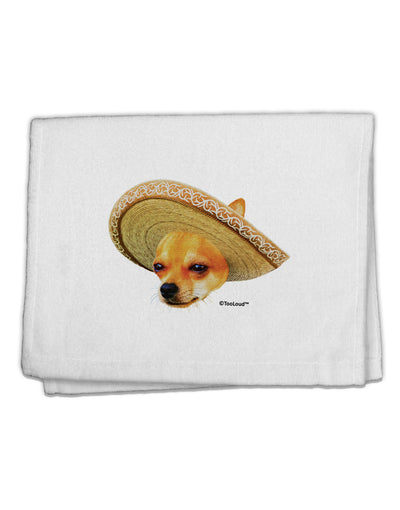 Chihuahua Dog with Sombrero - Patchwork Design 11&#x22;x18&#x22; Dish Fingertip Towel by TooLoud-Fingertip Towel-TooLoud-White-Davson Sales