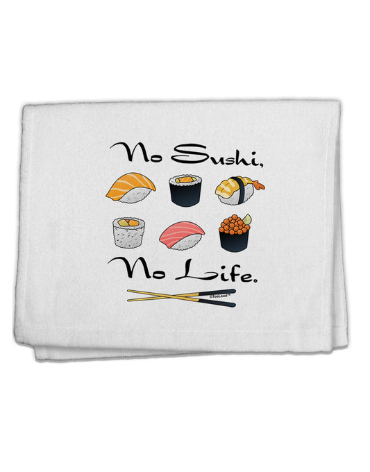 No Sushi No Life 11&#x22;x18&#x22; Dish Fingertip Towel-Fingertip Towel-TooLoud-White-Davson Sales
