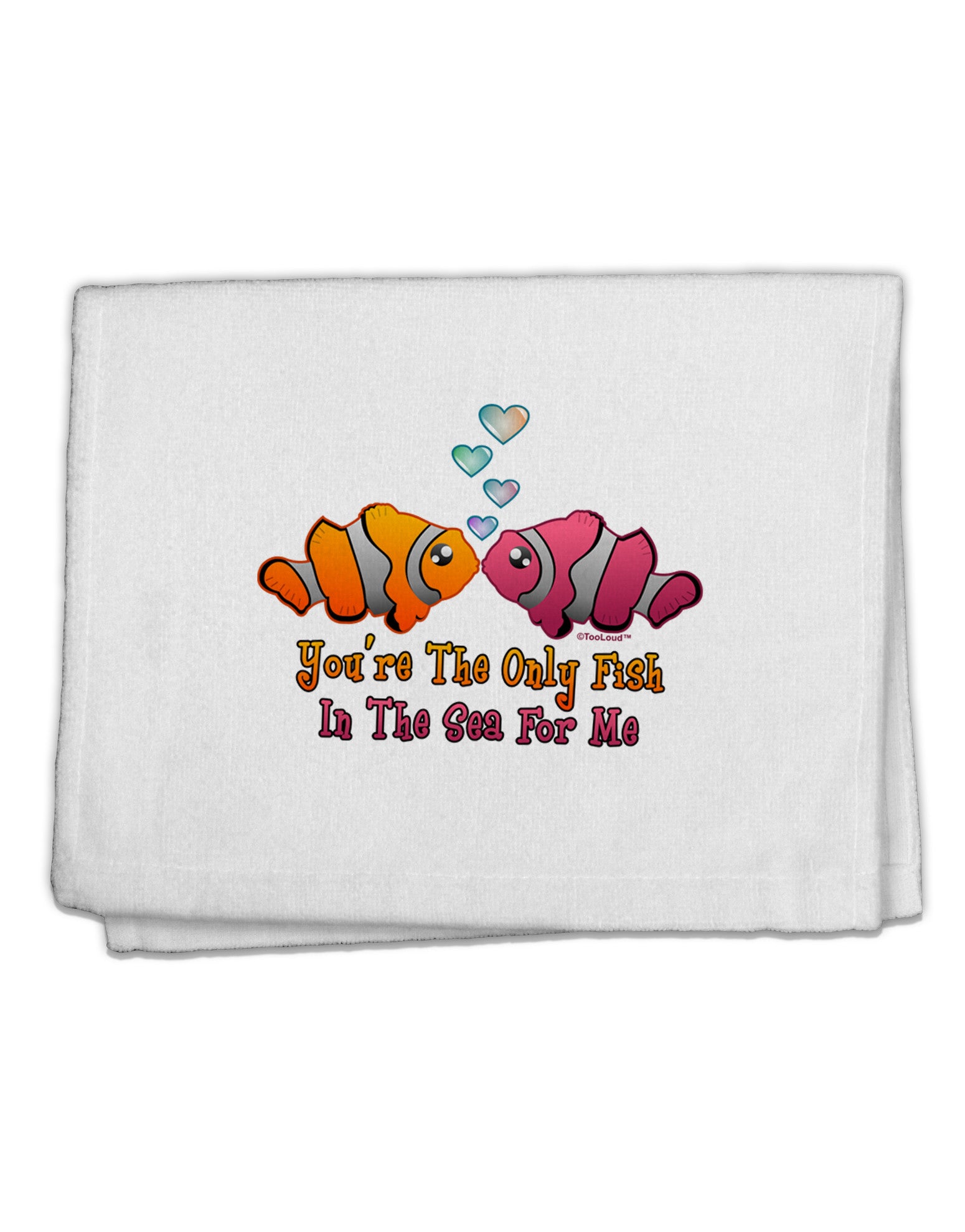 Kissy Clownfish Only Fish In The Sea 11&#x22;x18&#x22; Dish Fingertip Towel-Fingertip Towel-TooLoud-White-Davson Sales