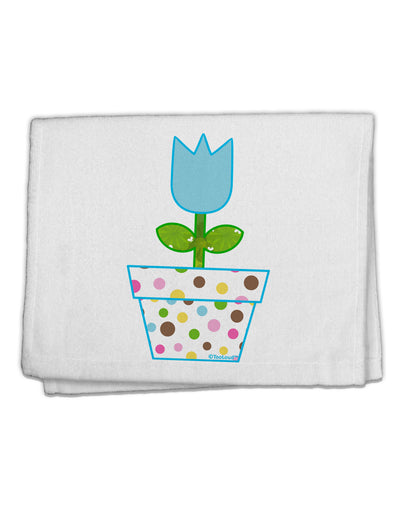 Easter Tulip Design - Blue 11&#x22;x18&#x22; Dish Fingertip Towel by TooLoud-Fingertip Towel-TooLoud-White-Davson Sales