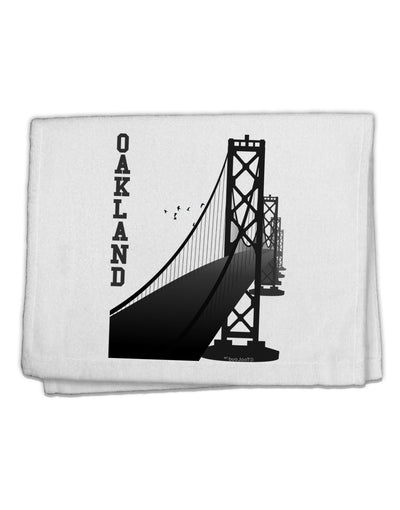 Oakland Text Bay Bridge 11&#x22;x18&#x22; Dish Fingertip Towel-Fingertip Towel-TooLoud-White-Davson Sales