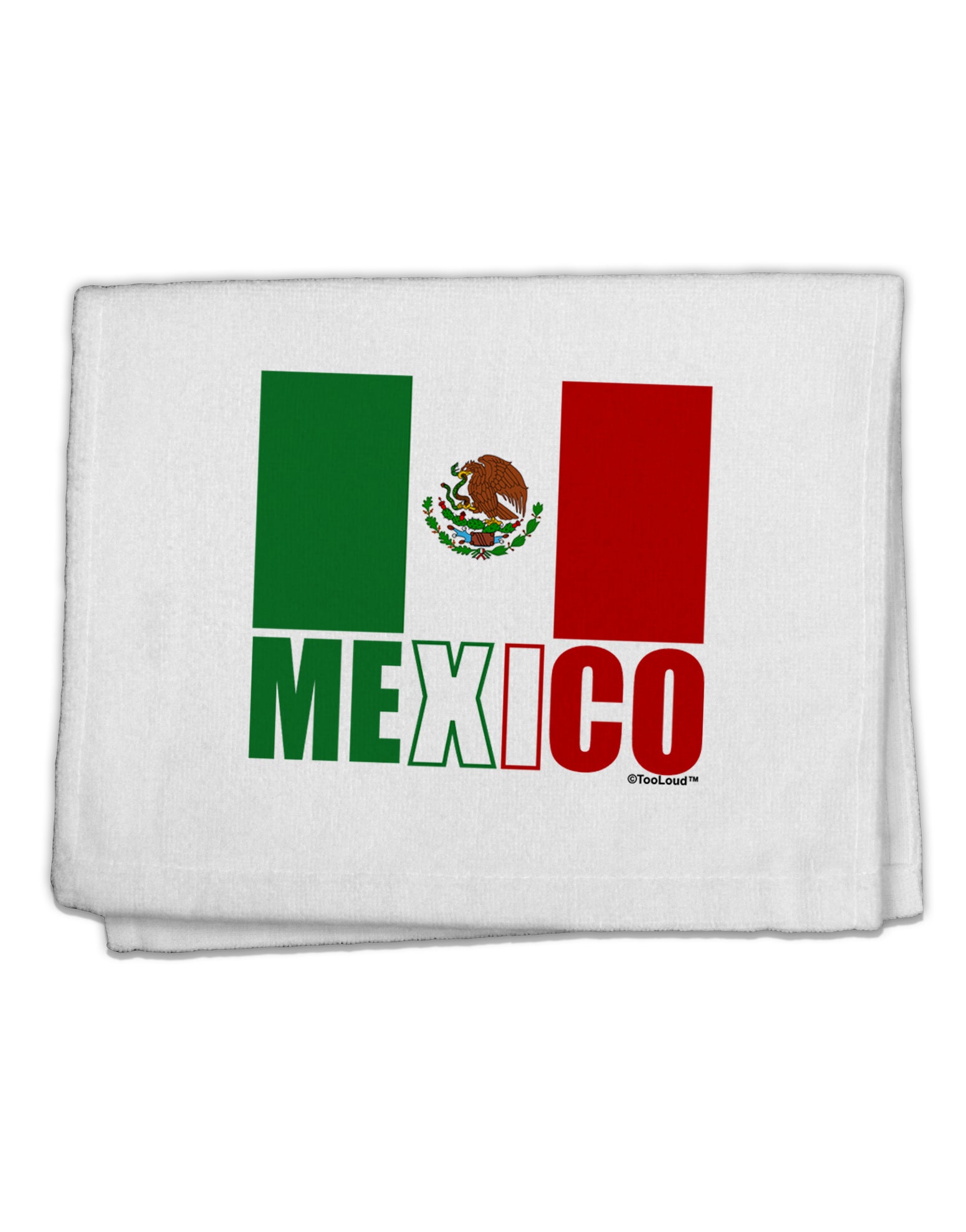 Mexican Flag - Mexico Text 11&#x22;x18&#x22; Dish Fingertip Towel by TooLoud-Fingertip Towel-TooLoud-White-Davson Sales