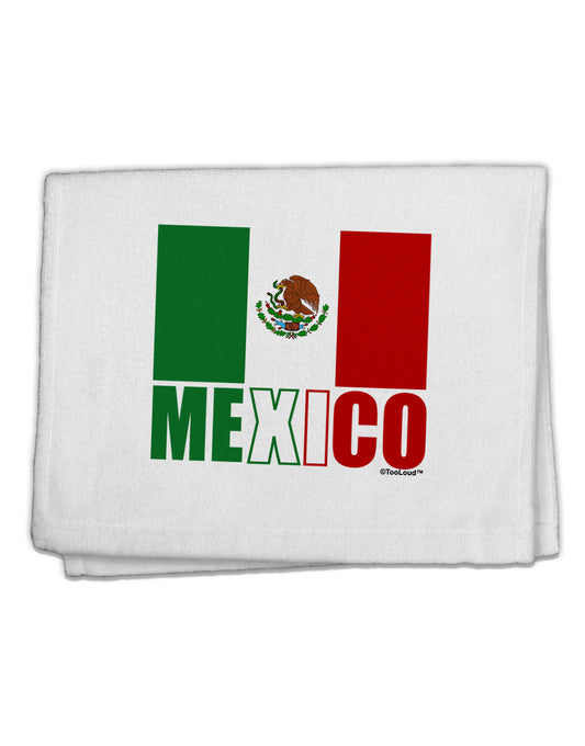 Mexican Flag - Mexico Text 11&#x22;x18&#x22; Dish Fingertip Towel by TooLoud-Fingertip Towel-TooLoud-White-Davson Sales