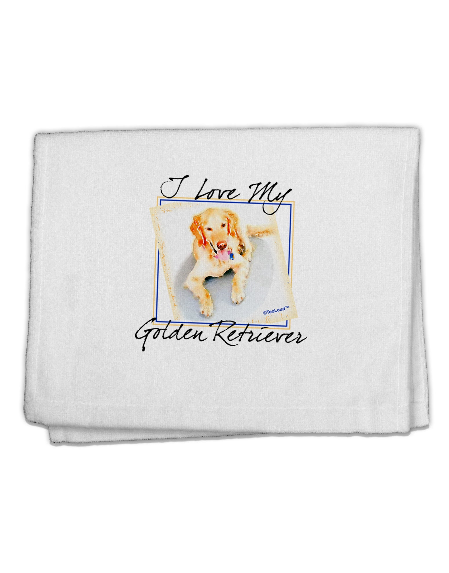 I Love My Golden Retriever 11&#x22;x18&#x22; Dish Fingertip Towel-Fingertip Towel-TooLoud-White-Davson Sales