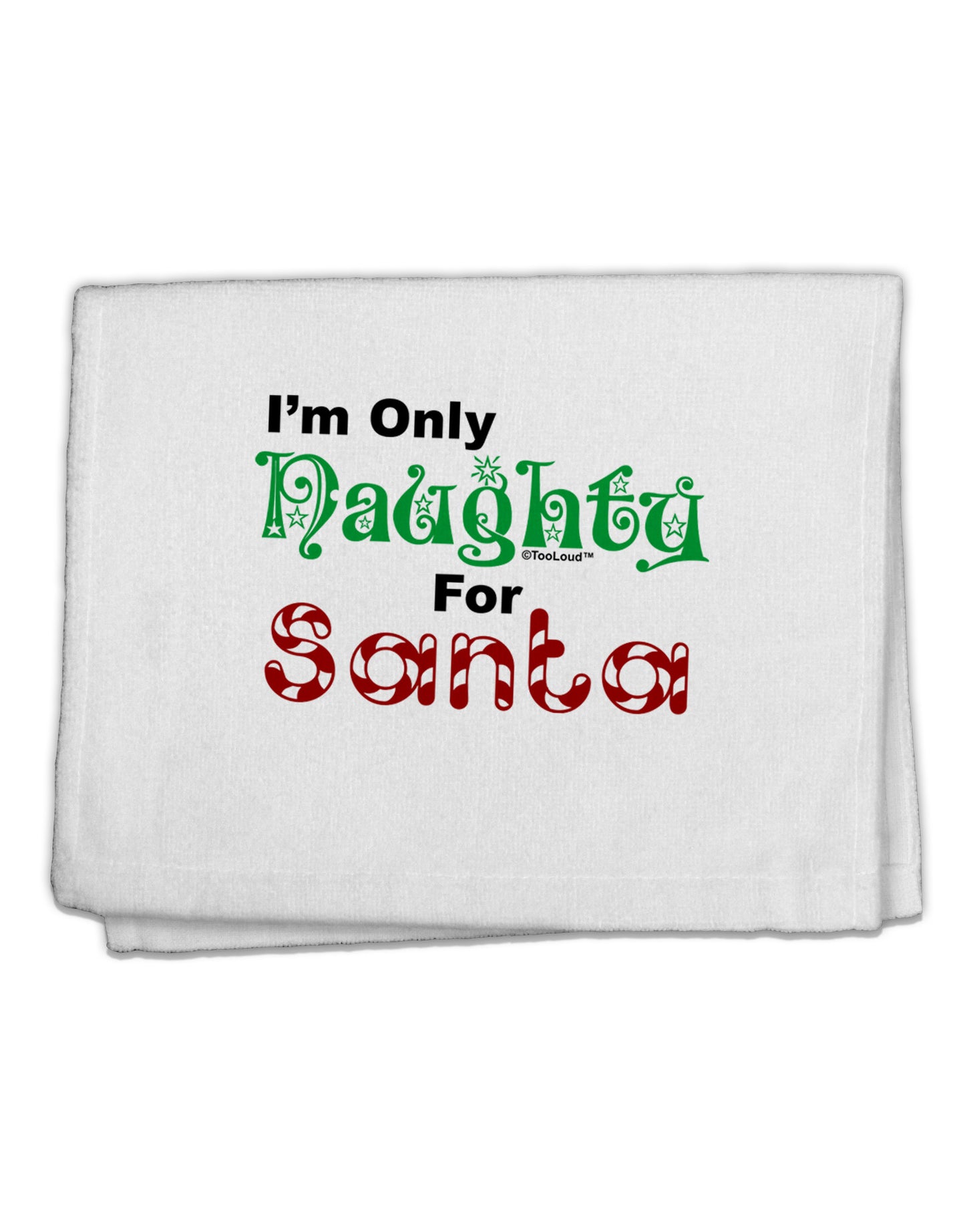 Naughty For Santa 11&#x22;x18&#x22; Dish Fingertip Towel-Fingertip Towel-TooLoud-White-Davson Sales