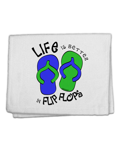Life is Better in Flip Flops - Blue and Green 11&#x22;x18&#x22; Dish Fingertip Towel-Fingertip Towel-TooLoud-White-Davson Sales