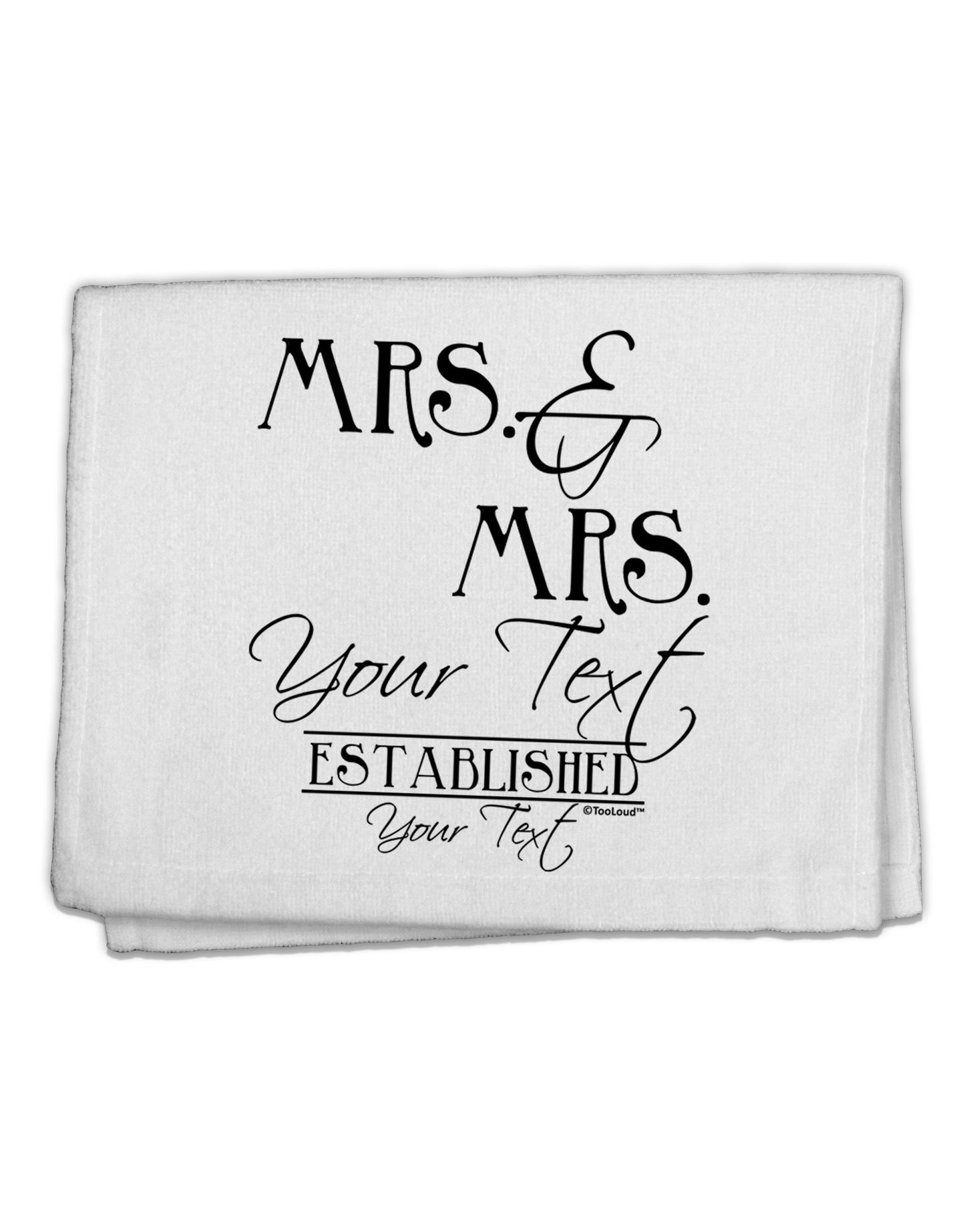 Personalized Mrs and Mrs Lesbian Wedding - Name- Established -Date- Design 11&#x22;x18&#x22; Dish Fingertip Towel-Fingertip Towel-TooLoud-White-Davson Sales