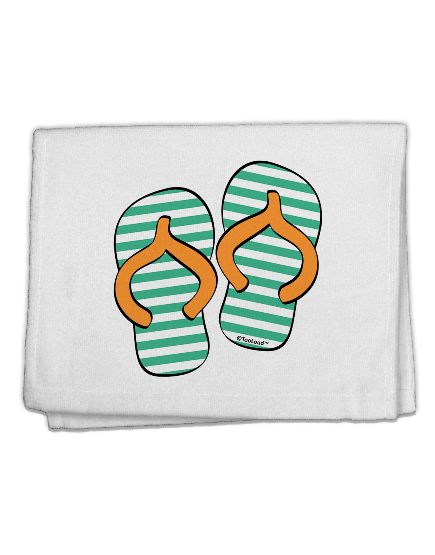 Striped Flip Flops - Teal and Orange 11&#x22;x18&#x22; Dish Fingertip Towel-Fingertip Towel-TooLoud-White-Davson Sales