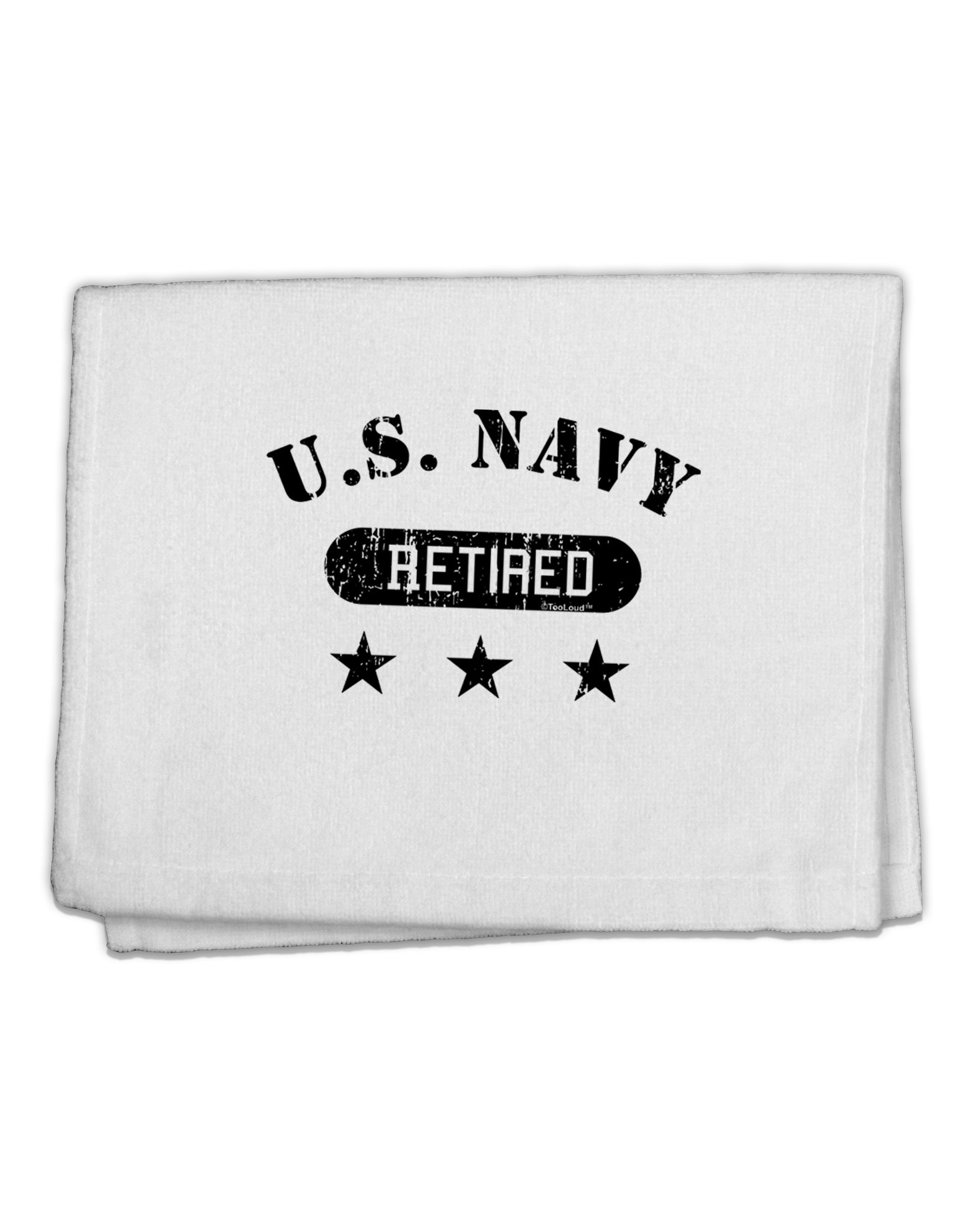 Retired Navy 11&#x22;x18&#x22; Dish Fingertip Towel by TooLoud-Fingertip Towel-TooLoud-White-Davson Sales