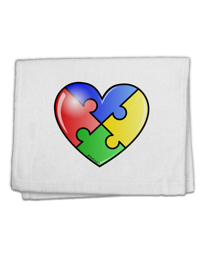 Big Puzzle Heart - Autism Awareness 11&#x22;x18&#x22; Dish Fingertip Towel by TooLoud-Fingertip Towel-TooLoud-White-Davson Sales