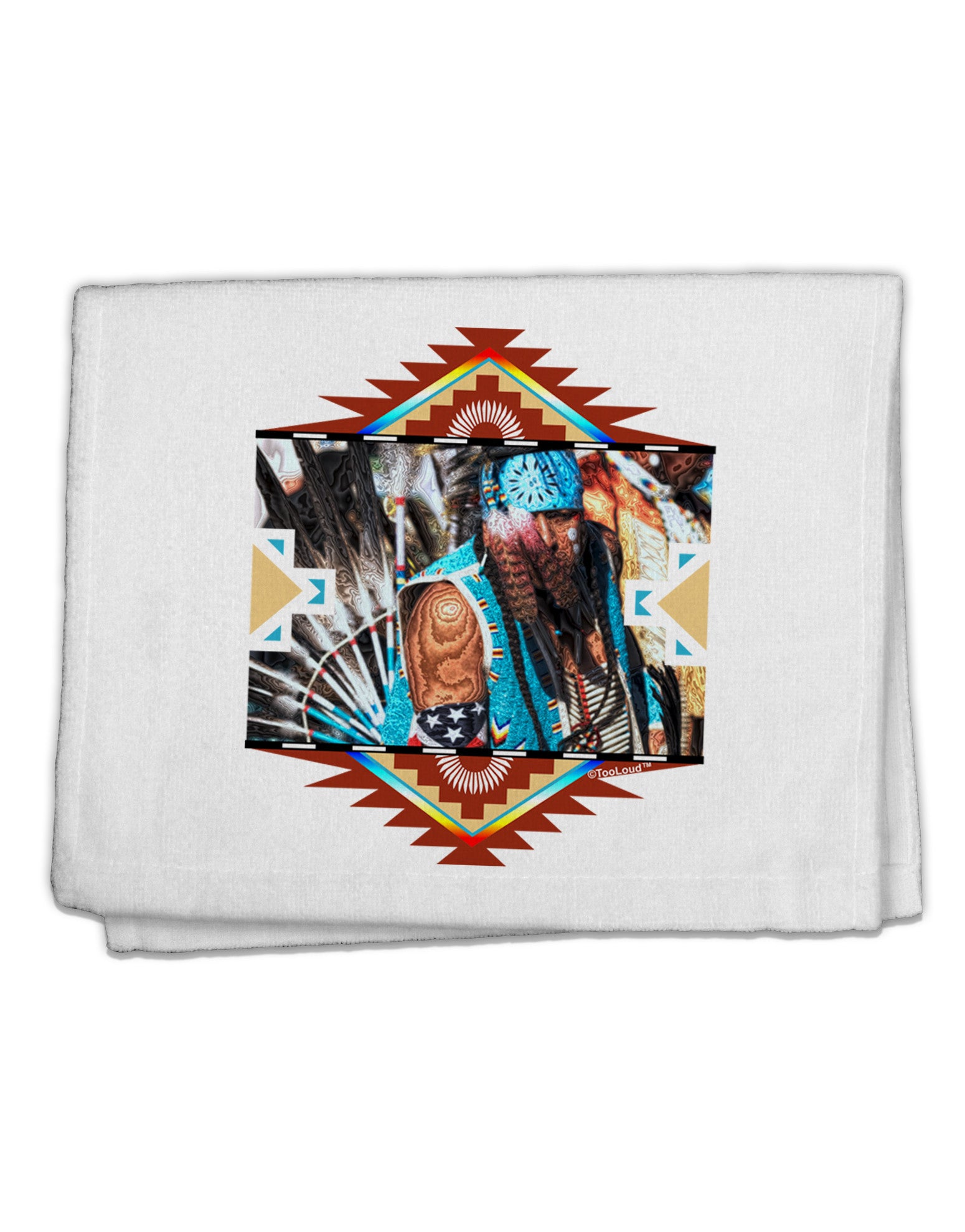 Native American Dancer 2 11&#x22;x18&#x22; Dish Fingertip Towel-Fingertip Towel-TooLoud-White-Davson Sales