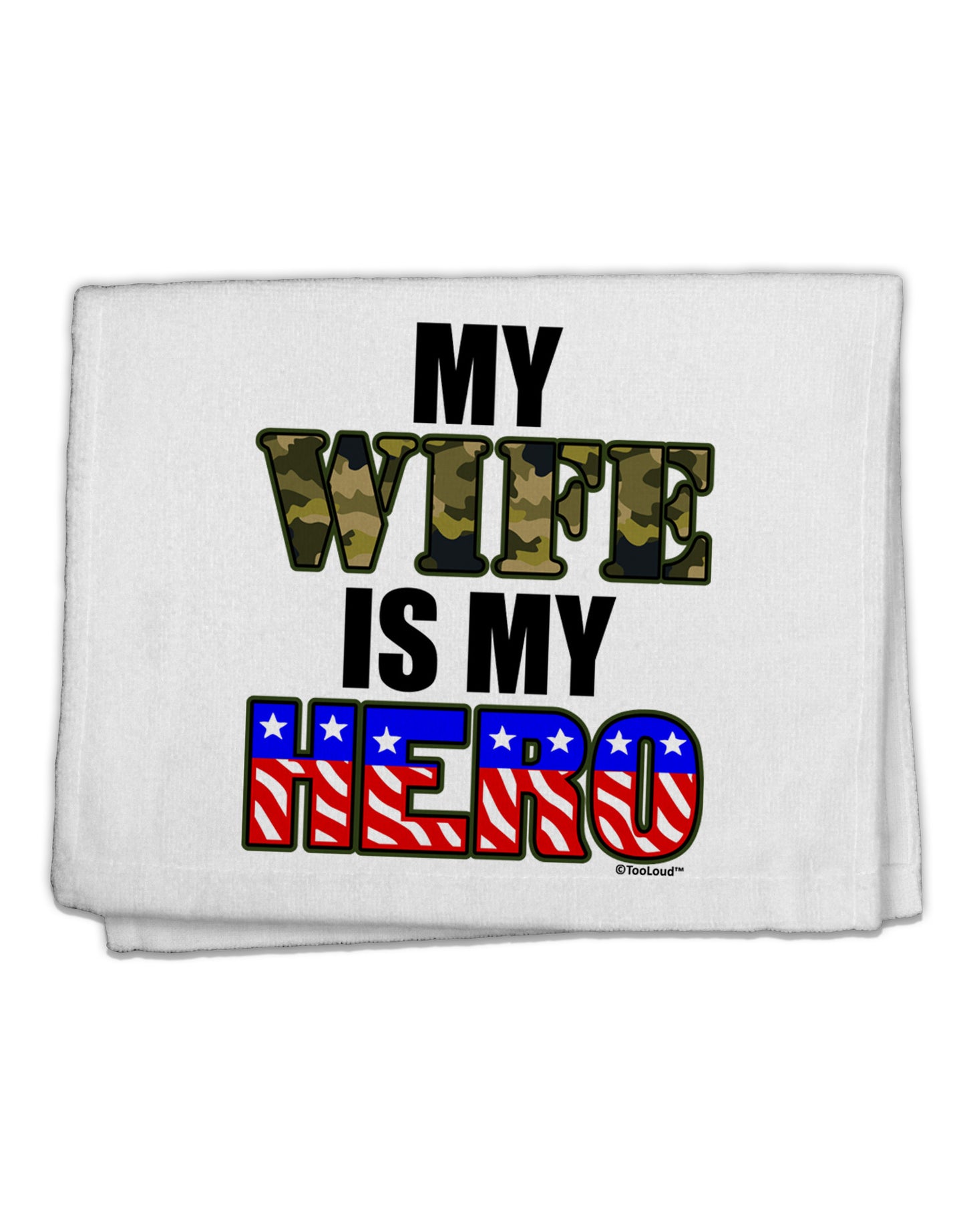 My Wife is My Hero - Armed Forces 11&#x22;x18&#x22; Dish Fingertip Towel by TooLoud-Fingertip Towel-TooLoud-White-Davson Sales
