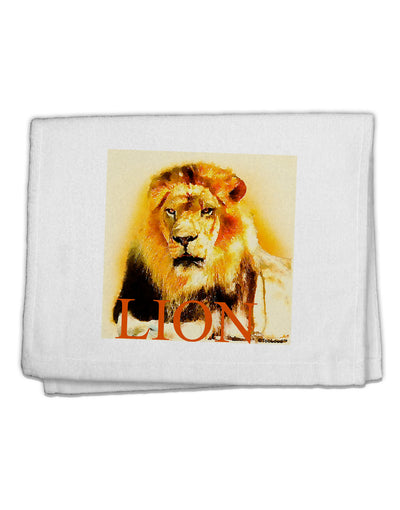 Lion Watercolor 4 Text 11&#x22;x18&#x22; Dish Fingertip Towel-Fingertip Towel-TooLoud-White-Davson Sales