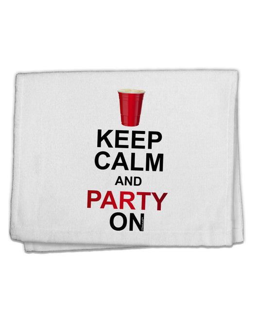 Keep Calm - Party Beer 11&#x22;x18&#x22; Dish Fingertip Towel-Fingertip Towel-TooLoud-White-Davson Sales