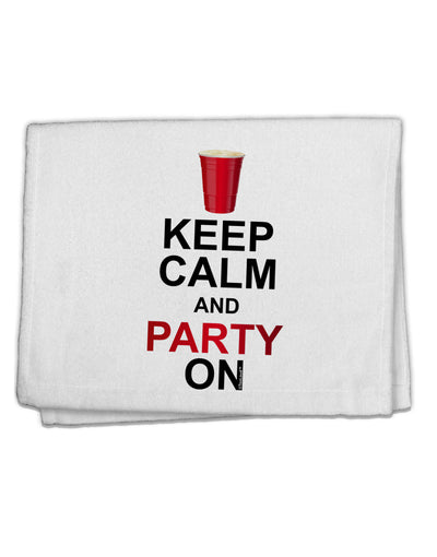 Keep Calm - Party Beer 11&#x22;x18&#x22; Dish Fingertip Towel-Fingertip Towel-TooLoud-White-Davson Sales