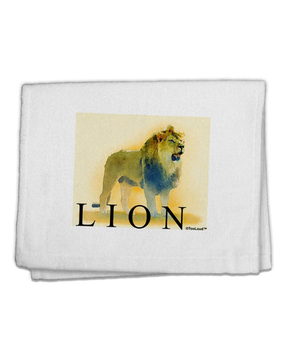 Lion Watercolor 1 Text 11&#x22;x18&#x22; Dish Fingertip Towel-Fingertip Towel-TooLoud-White-Davson Sales