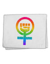 Rainbow Distressed Feminism Symbol 11&#x22;x18&#x22; Dish Fingertip Towel-Fingertip Towel-TooLoud-White-Davson Sales