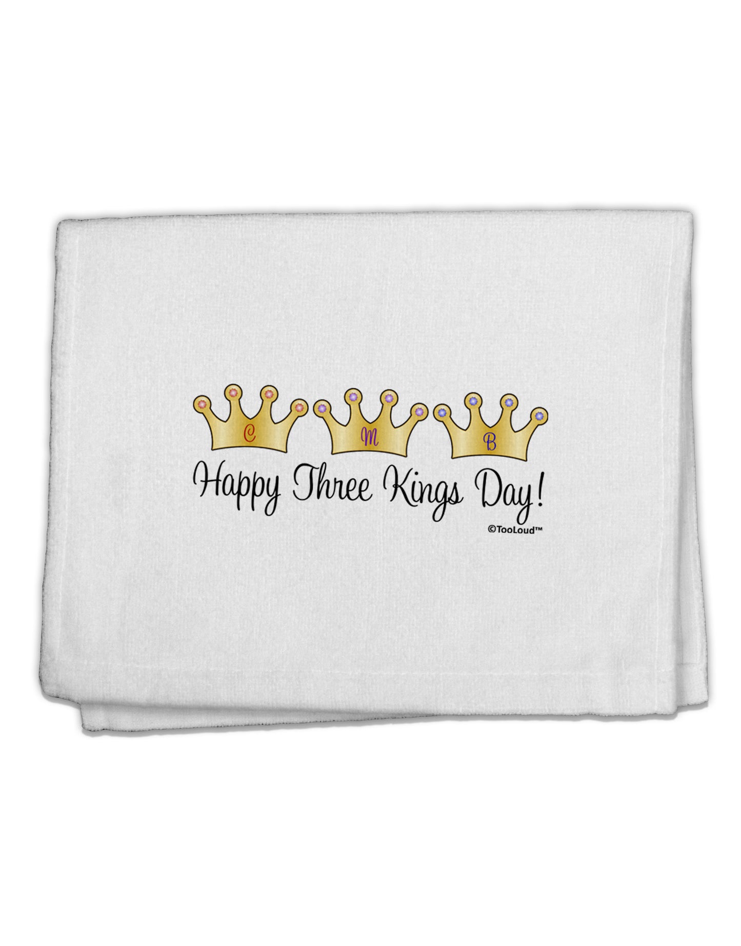 Happy Three Kings Day - 3 Crowns 11&#x22;x18&#x22; Dish Fingertip Towel by TooLoud-Fingertip Towel-TooLoud-White-Davson Sales