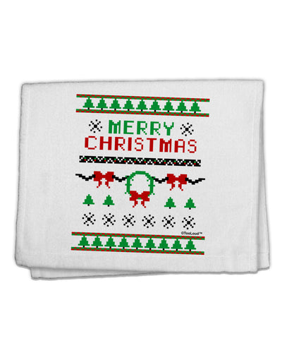 Merry Christmas Ugly Christmas Sweater 11&#x22;x18&#x22; Dish Fingertip Towel-Fingertip Towel-TooLoud-White-Davson Sales