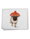 Pug Dog with Pink Sombrero 11&#x22;x18&#x22; Dish Fingertip Towel by TooLoud-Fingertip Towel-TooLoud-White-Davson Sales