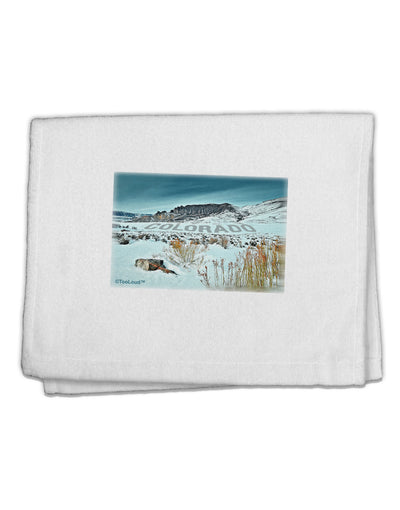 CO Snow Scene Text 11&#x22;x18&#x22; Dish Fingertip Towel-Fingertip Towel-TooLoud-White-Davson Sales