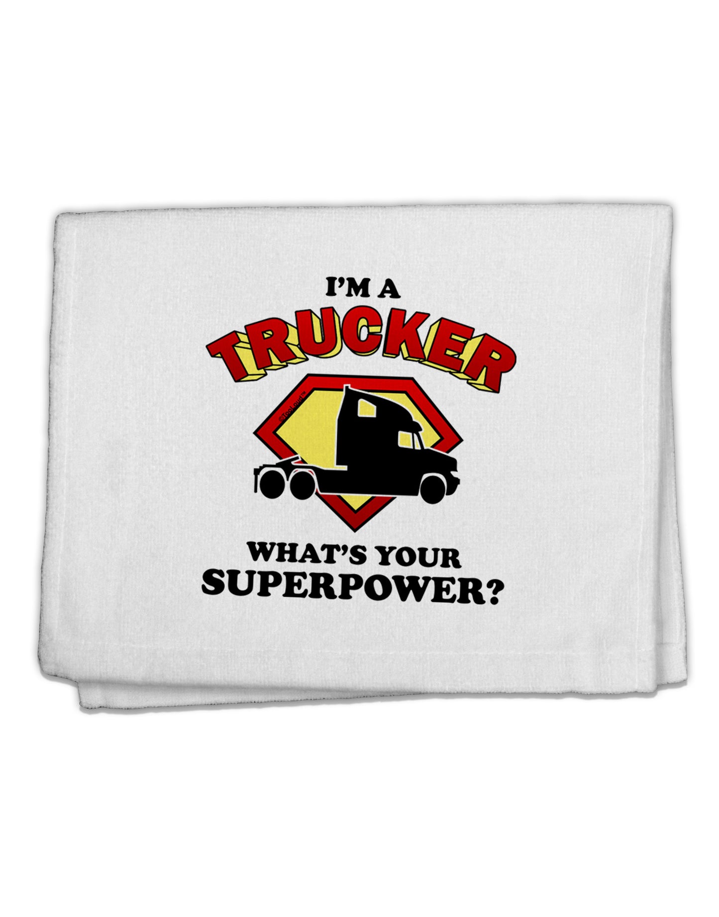 Trucker - Superpower 11&#x22;x18&#x22; Dish Fingertip Towel-Fingertip Towel-TooLoud-White-Davson Sales