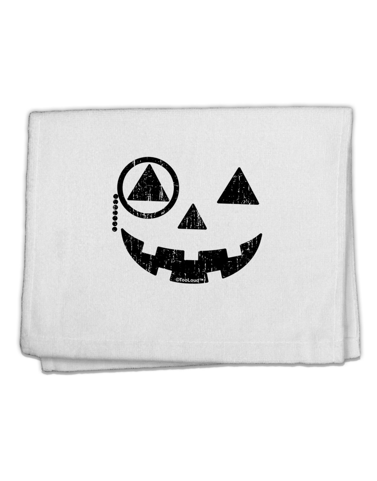 Monocle Jack-o-Lantern Distressed 11&#x22;x18&#x22; Dish Fingertip Towel-Fingertip Towel-TooLoud-White-Davson Sales