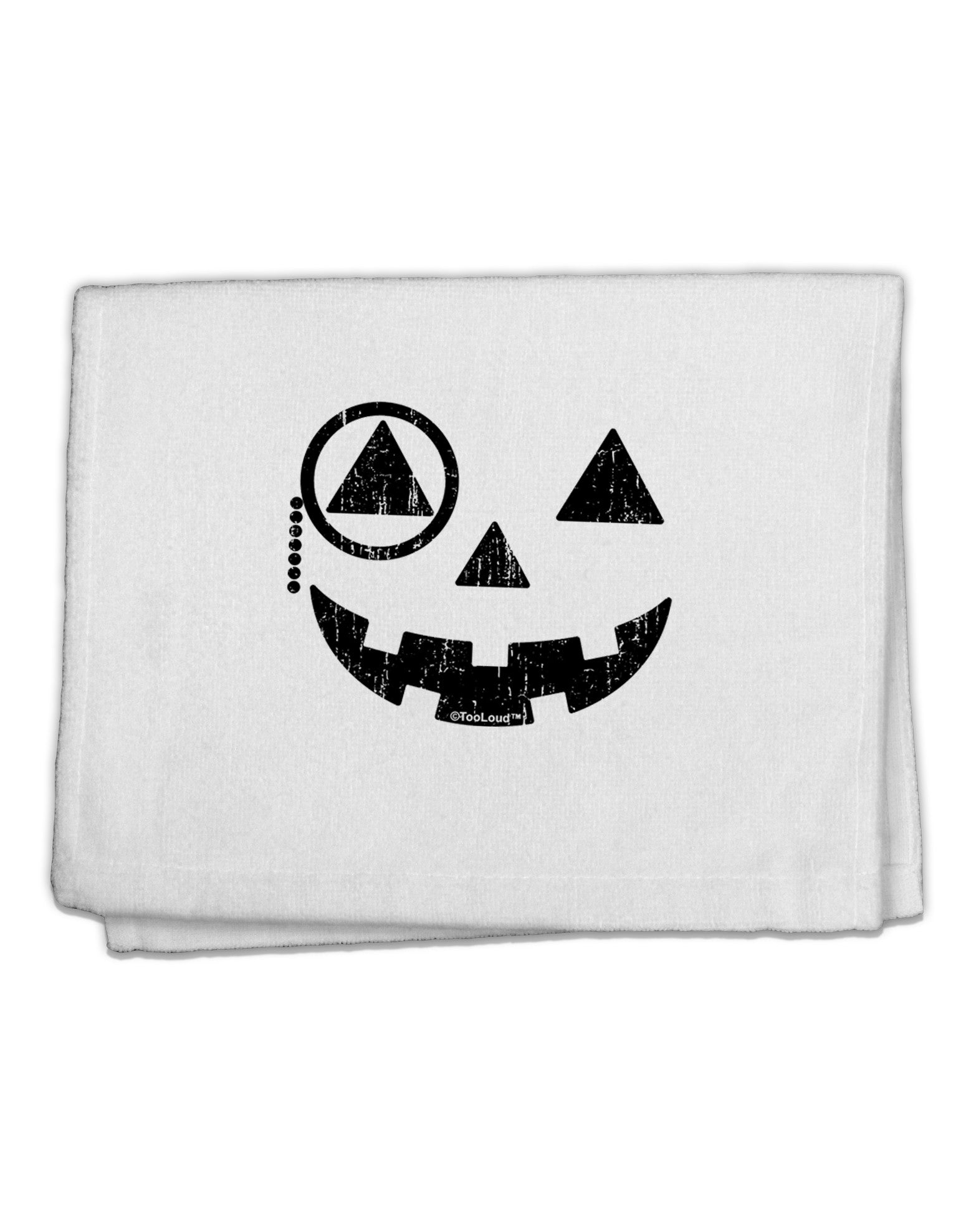 Monocle Jack-o-Lantern Distressed 11&#x22;x18&#x22; Dish Fingertip Towel-Fingertip Towel-TooLoud-White-Davson Sales