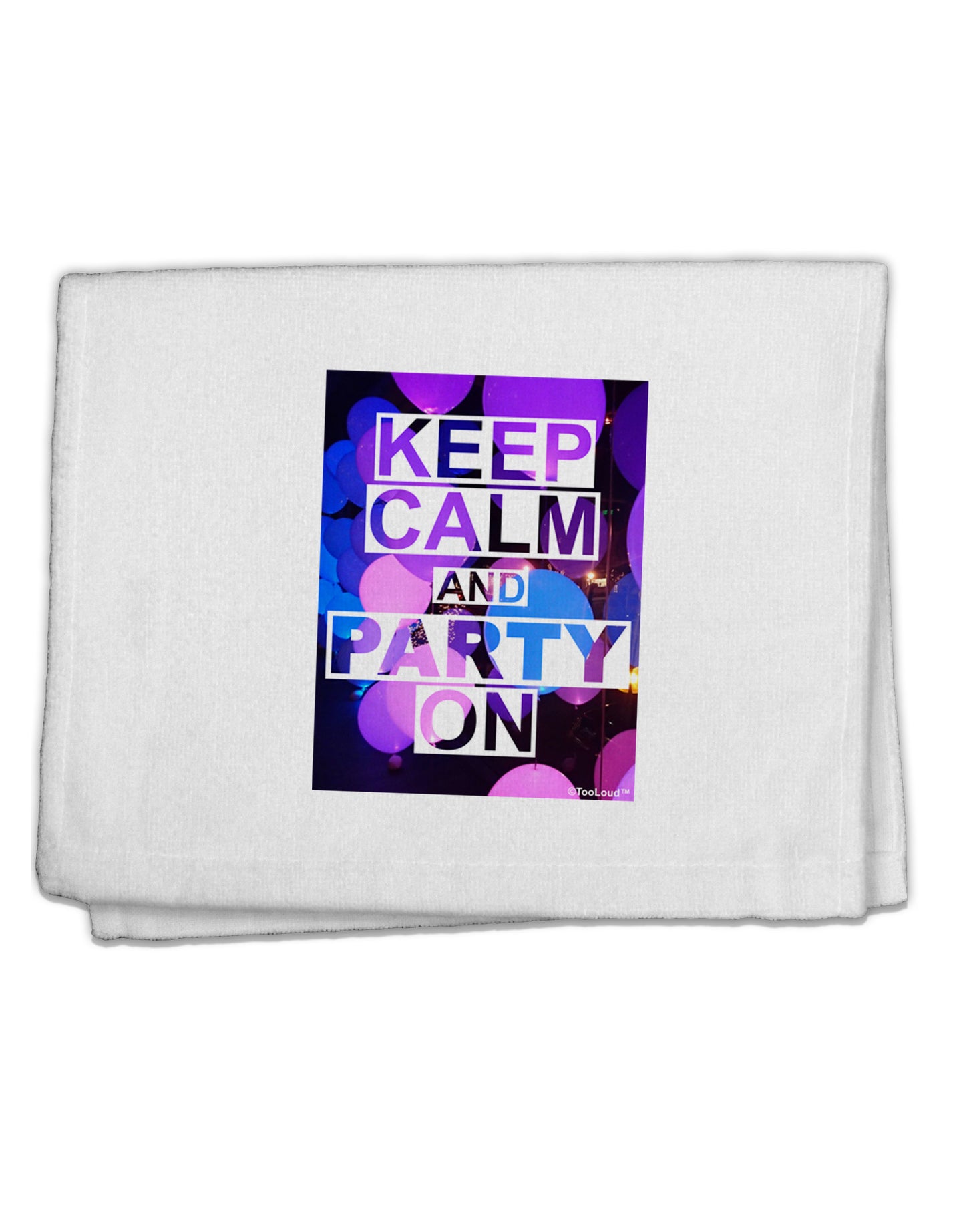 Keep Calm - Party Balloons 11&#x22;x18&#x22; Dish Fingertip Towel-Fingertip Towel-TooLoud-White-Davson Sales