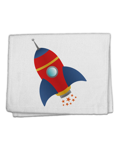 Space Rocket Ship and Stars 11&#x22;x18&#x22; Dish Fingertip Towel by TooLoud-Fingertip Towel-TooLoud-White-Davson Sales