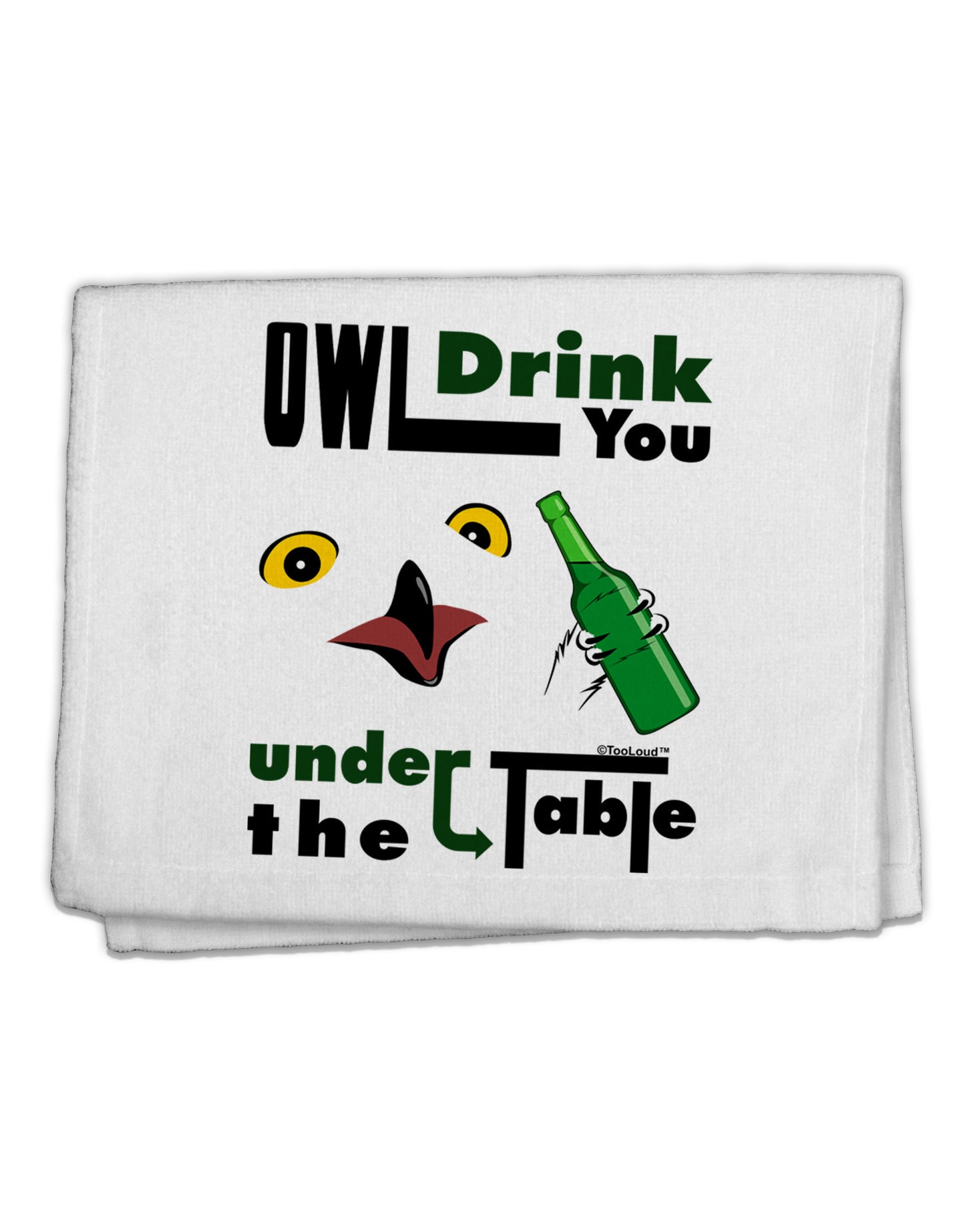 Owl Drink You Under the Table 11&#x22;x18&#x22; Dish Fingertip Towel-Fingertip Towel-TooLoud-White-Davson Sales