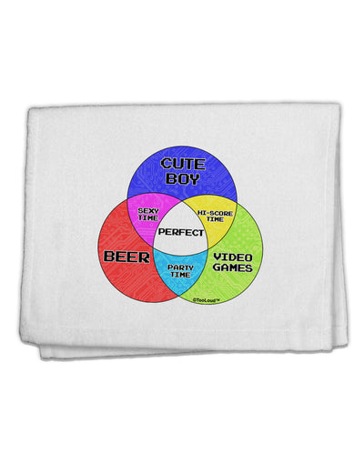 Beer Boy and Games Diagram 11&#x22;x18&#x22; Dish Fingertip Towel-Fingertip Towel-TooLoud-White-Davson Sales