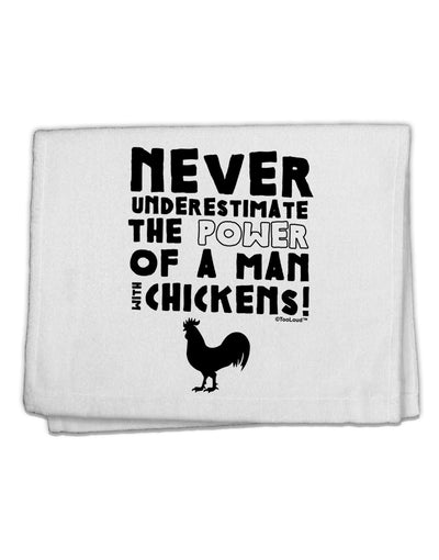A Man With Chickens 11&#x22;x18&#x22; Dish Fingertip Towel by TooLoud-Fingertip Towel-TooLoud-White-Davson Sales