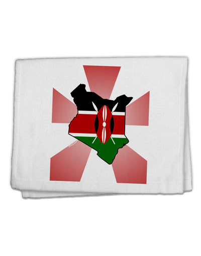 Kenya Flag Design 11&#x22;x18&#x22; Dish Fingertip Towel-Fingertip Towel-TooLoud-White-Davson Sales