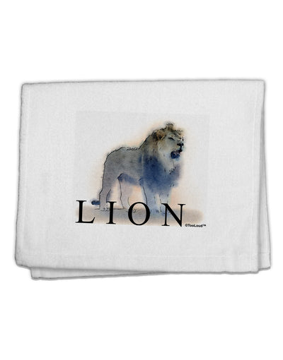 Lion Watercolor B Text 11&#x22;x18&#x22; Dish Fingertip Towel-Fingertip Towel-TooLoud-White-Davson Sales