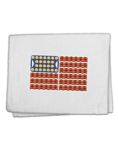 American Breakfast Flag - Bacon and Eggs 11&#x22;x18&#x22; Dish Fingertip Towel-Fingertip Towel-TooLoud-White-Davson Sales