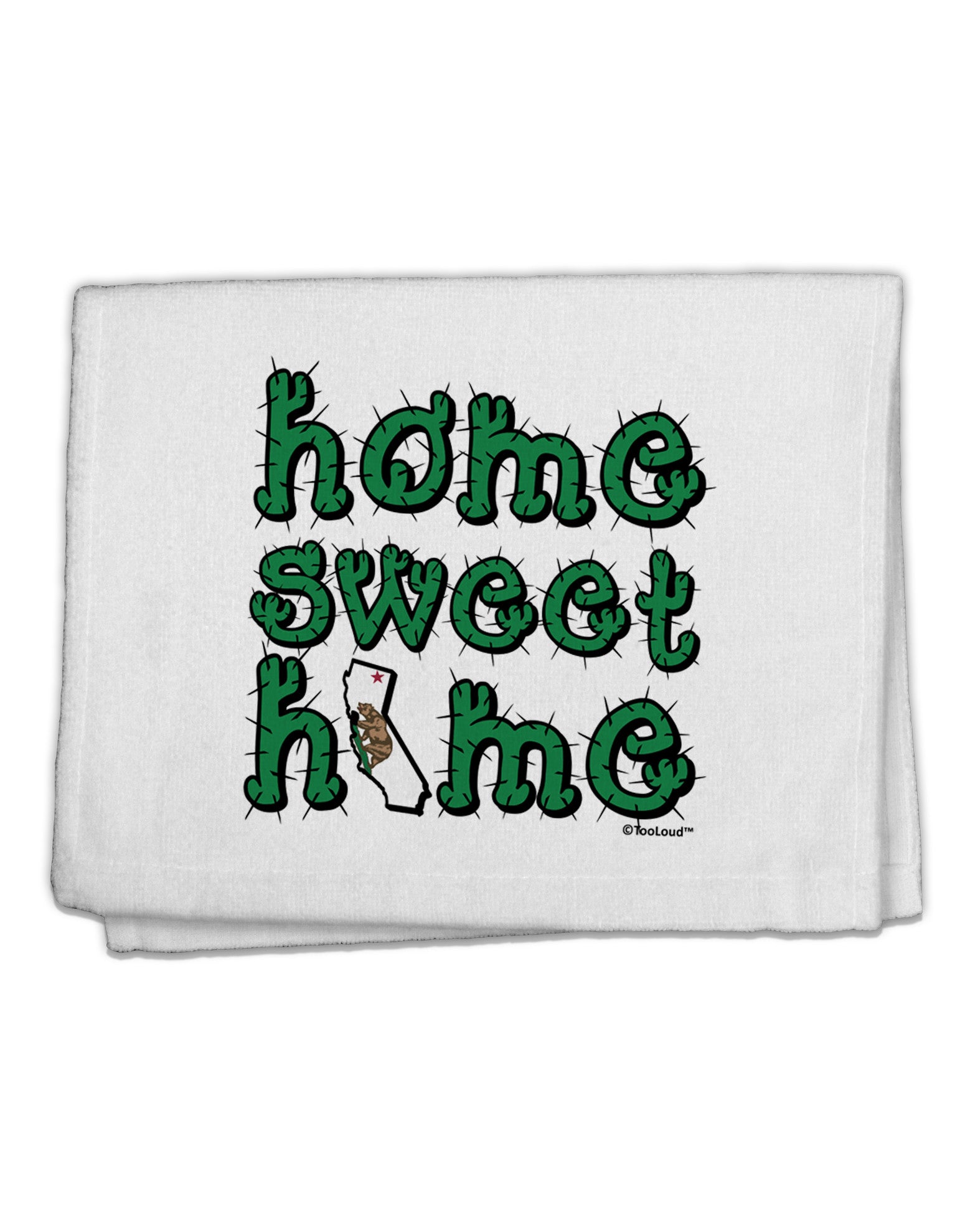 Home Sweet Home - California - Cactus and State Flag 11&#x22;x18&#x22; Dish Fingertip Towel by TooLoud-Fingertip Towel-TooLoud-White-Davson Sales