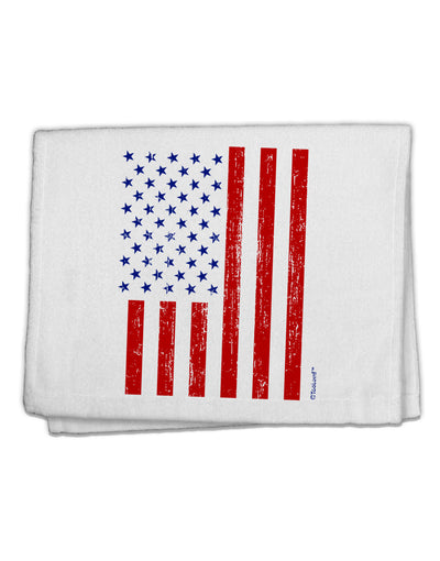 Red and Blue Stamp Style American Flag - Distressed 11&#x22;x18&#x22; Dish Fingertip Towel by TooLoud-Fingertip Towel-TooLoud-White-Davson Sales