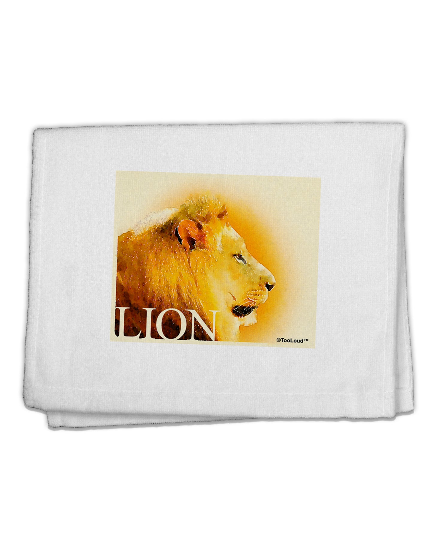 Lion Watercolor 3 Text 11&#x22;x18&#x22; Dish Fingertip Towel-Fingertip Towel-TooLoud-White-Davson Sales