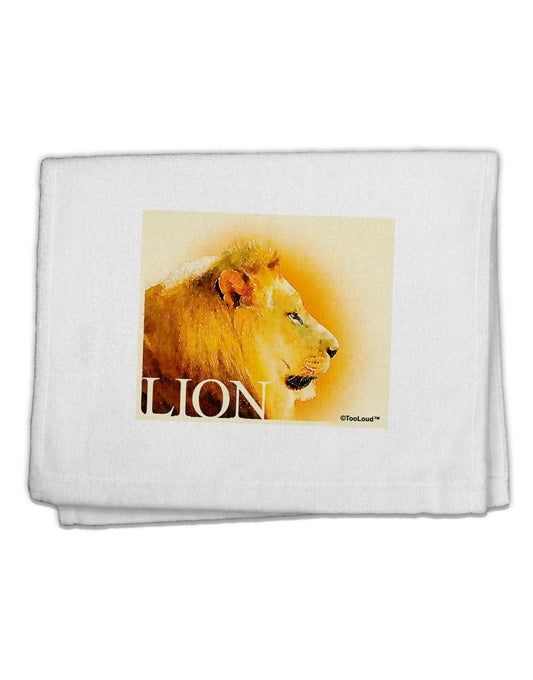 Lion Watercolor 3 Text 11&#x22;x18&#x22; Dish Fingertip Towel-Fingertip Towel-TooLoud-White-Davson Sales