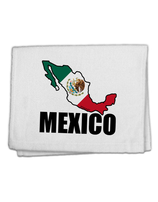 Mexico Outline - Mexican Flag - Mexico Text 11&#x22;x18&#x22; Dish Fingertip Towel by TooLoud-Fingertip Towel-TooLoud-White-Davson Sales