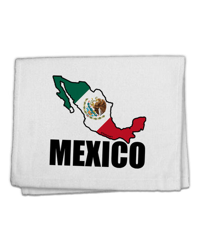 Mexico Outline - Mexican Flag - Mexico Text 11&#x22;x18&#x22; Dish Fingertip Towel by TooLoud-Fingertip Towel-TooLoud-White-Davson Sales